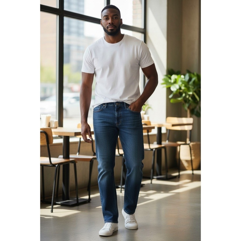 Wrangler Men's Jeans Relaxed Fit Denim 36x30 Blue Cotton